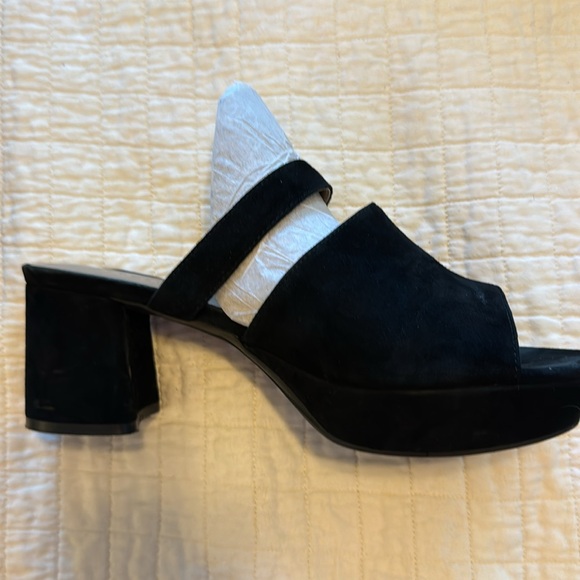 Aerosole Black Suede Cosmic Platform Mule. - Picture 2 of 3